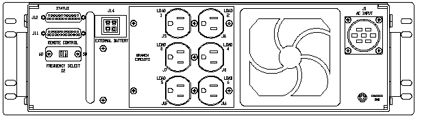ETI0001-1202 Rugged COTS UPS Standard Rear Panel Layout