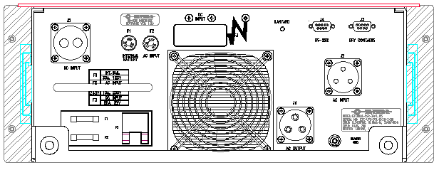 ETI0001-1252 Rugged MilSpec UPS Standard Rear Panel Layout