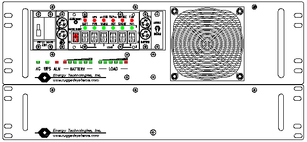 P/N: ETI0001-1439 Rugged MilSpec UPS and PDU Standard Front 